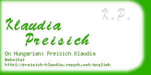 klaudia preisich business card